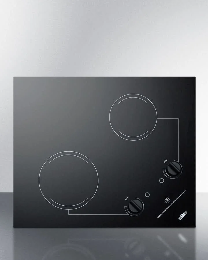 Summit 21 Wide 230V 2-Burner Radiant Cooktop Black - CR2B223G - image 2