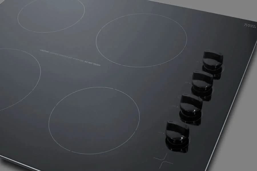 Summit 24 Wide 230V 4-Burner Radiant Cooktop Black - CR4B242BK - image 3