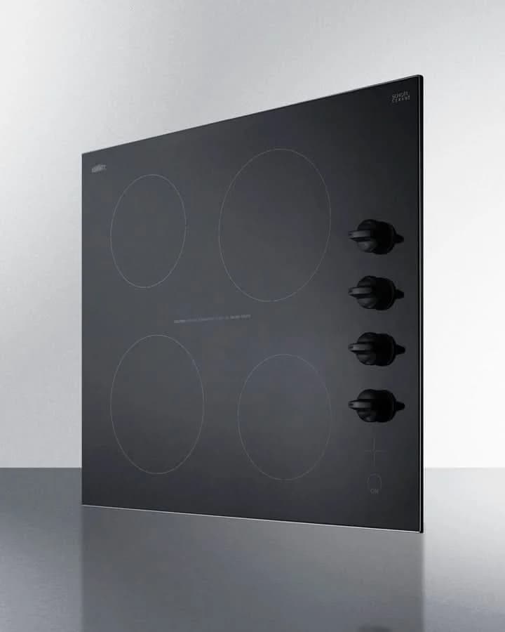 Summit 24 Wide 230V 4-Burner Radiant Cooktop Black - CR4B242BK - image 4