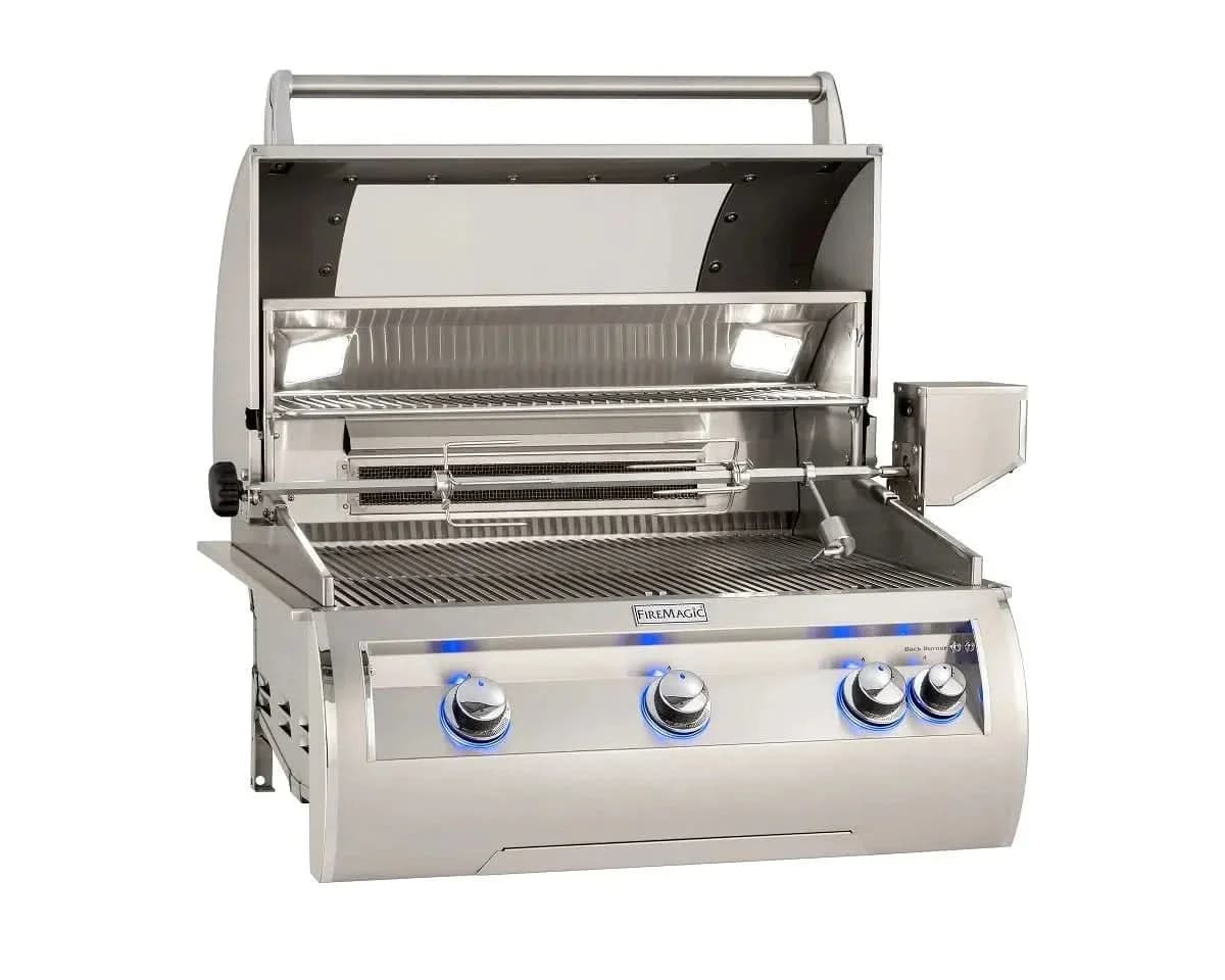 Fire Magic Echelon Diamond E660i 30-Inch Propane Gas Built-In Grill with Backburner, Rotisserie Kit, Magic View Window and Analog Thermometer - E660I-8EAP-W - image 2