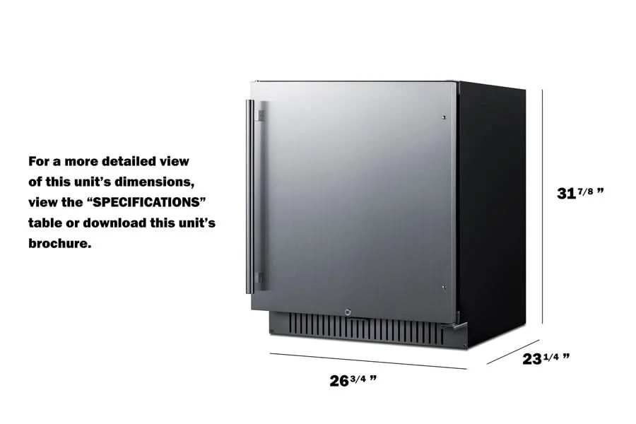 Summit 27-Inch Wide Built-In One Door All-Refrigerator, ADA Compliant - FF27BSSADA - image 9