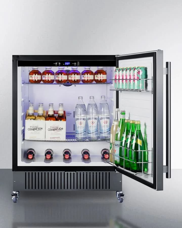 Summit 27-Inch Wide Mobile Refrigerator with One Door Stainless Steel - FF27BSSCAS - image 6