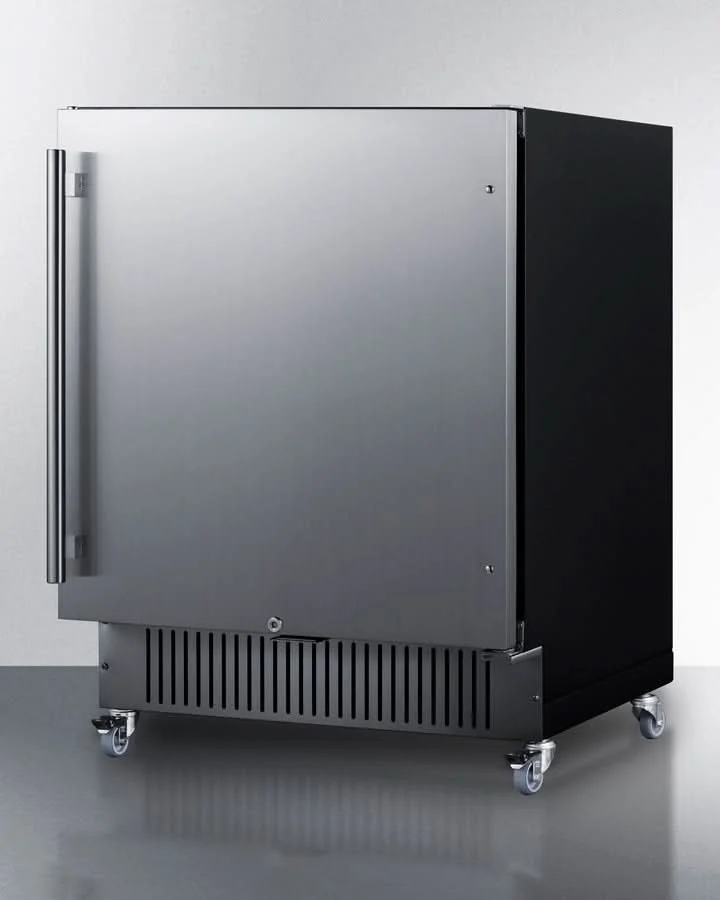 Summit 27-Inch Wide Mobile Refrigerator with One Door Stainless Steel - FF27BSSCAS - image 2