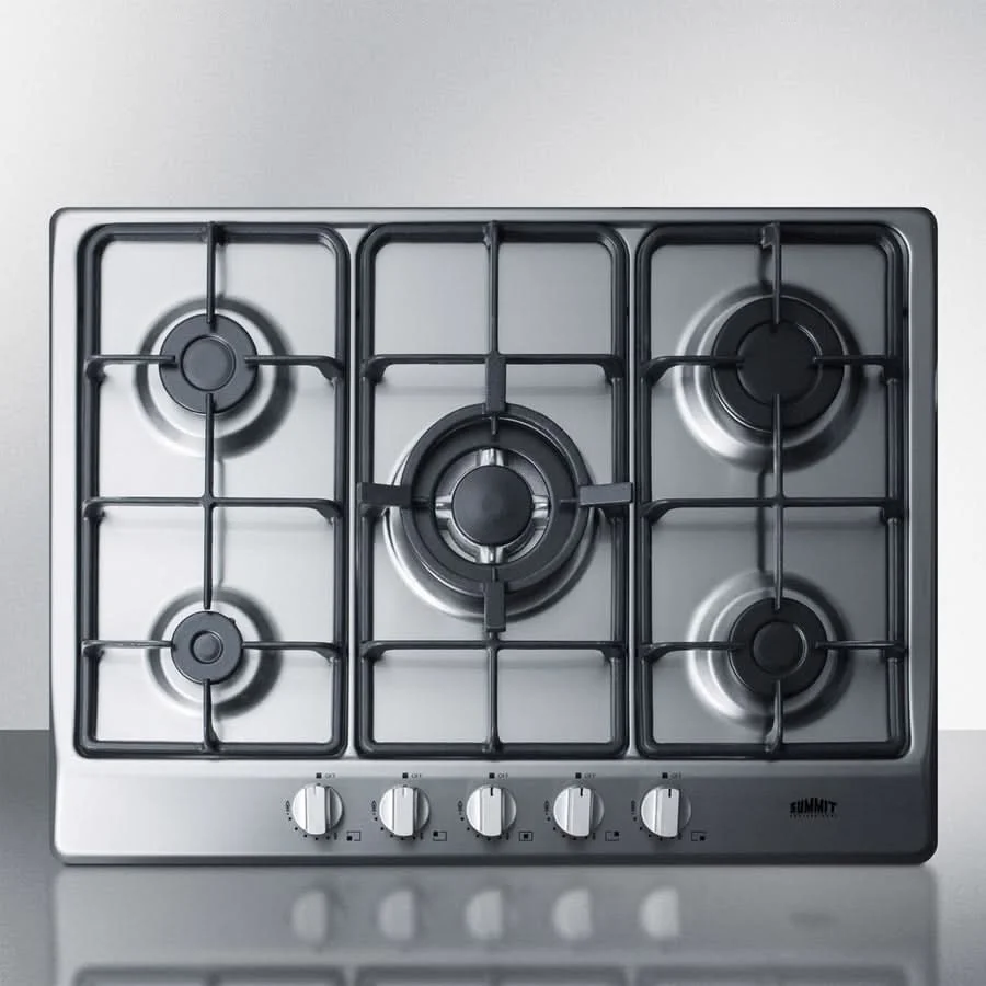 Summit 27 Wide 5 Burner Gas Cooktop Stainless Steel - GC527SS - image 2