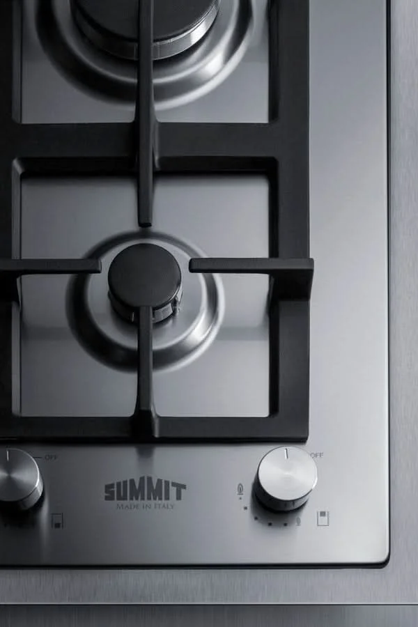 Summit 15 Wide 2 Burner Gas Cooktop In Stainless Steel - GCJ2SSTK15 - image 5