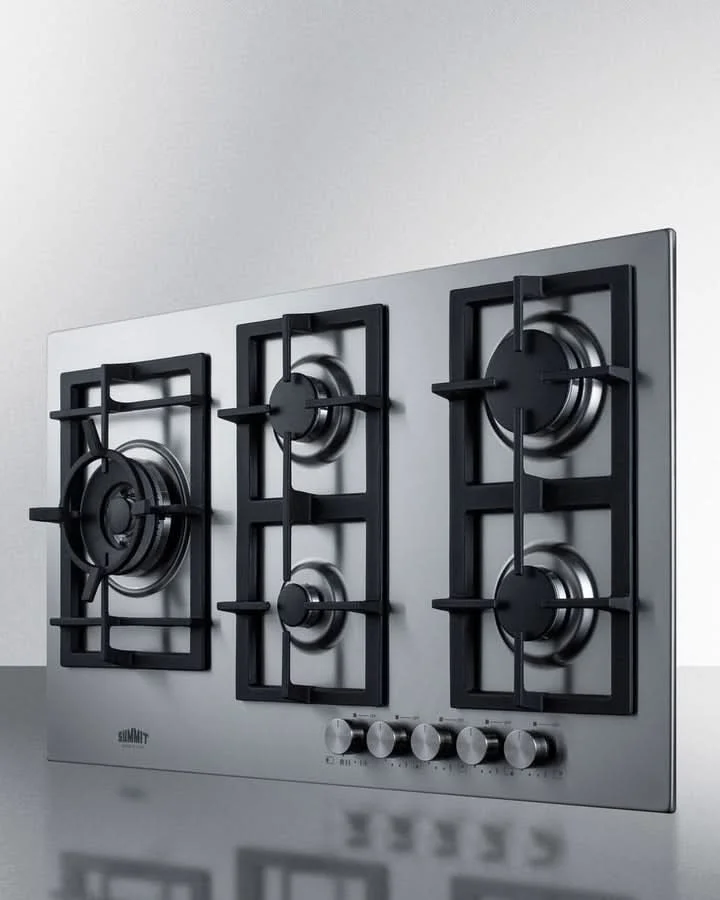 Summit 34 Wide 5 Burner Propane Gas Cooktop In Stainless Steel - GCJ536SSLP - image 6