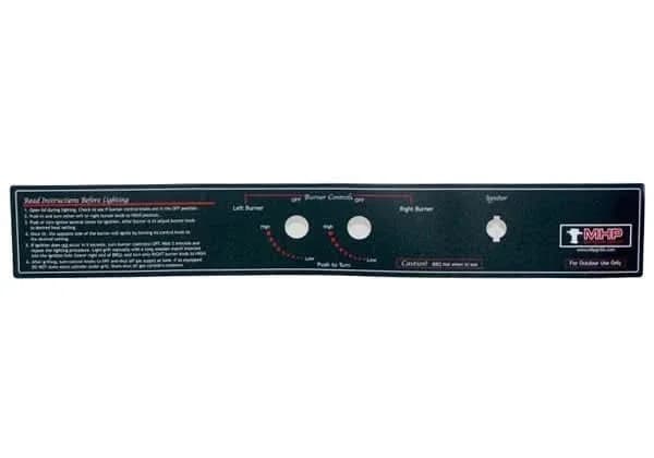 MHP WNK Control Panel Label (Old Model) - GGCPLBLE