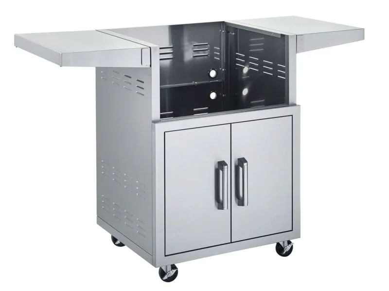 Broilmaster Stainless Steel 25-Inch Cart with 2 Fold-Down Side Shelves - BSACT25