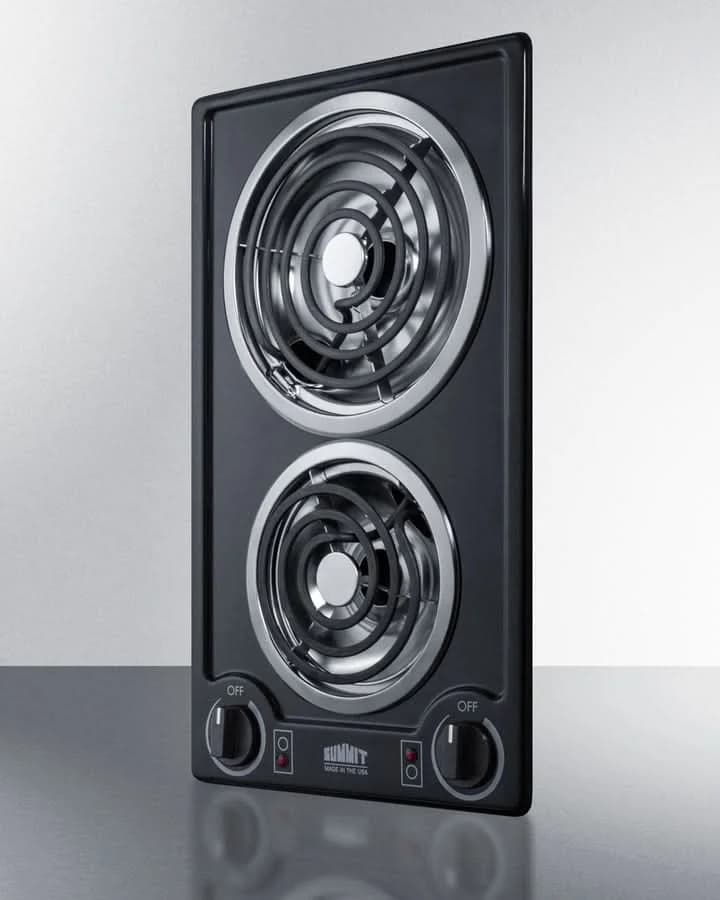 Summit - 12 Wide 230V 2-Burner Coil Cooktop - CCE226BL - image 2