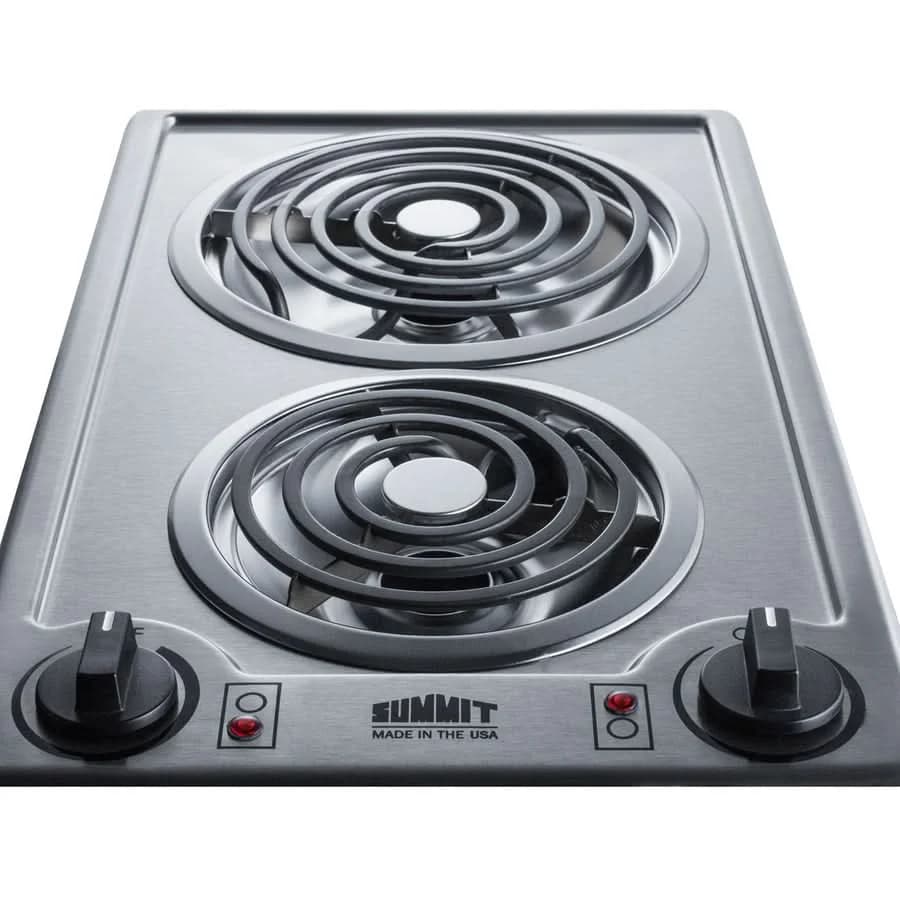 Summit - 12 Wide 115V 2-Burner Coil Cooktop - CCE213SS - image 3