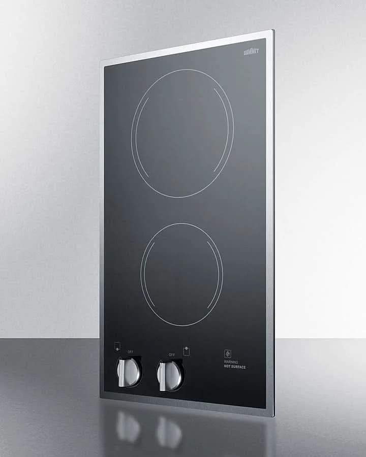 Summit - 12 Wide 115V 2-Burner Radiant Cooktop - CR2B12ST - image 4