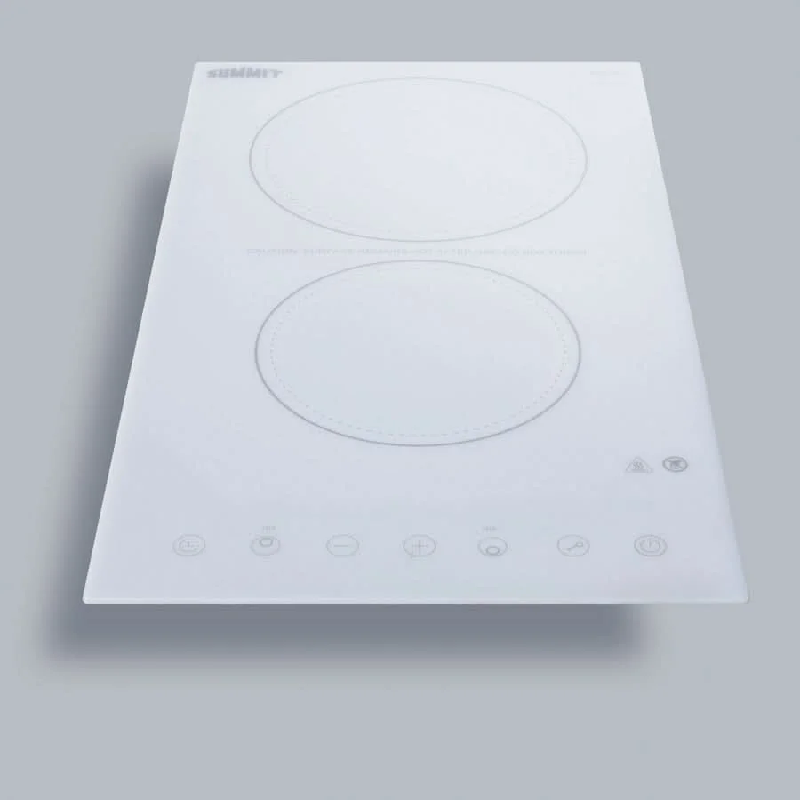 Summit - 12 Wide 230V 2-Burner Radiant Cooktop - CR2B23T4W - image 3