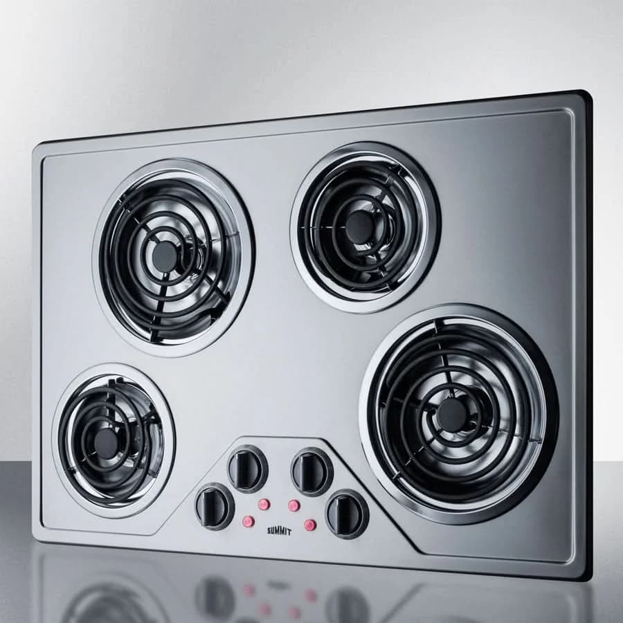 Summit - 30" Wide 230V 4-Burner Coil Cooktop - CR430SS - image 2