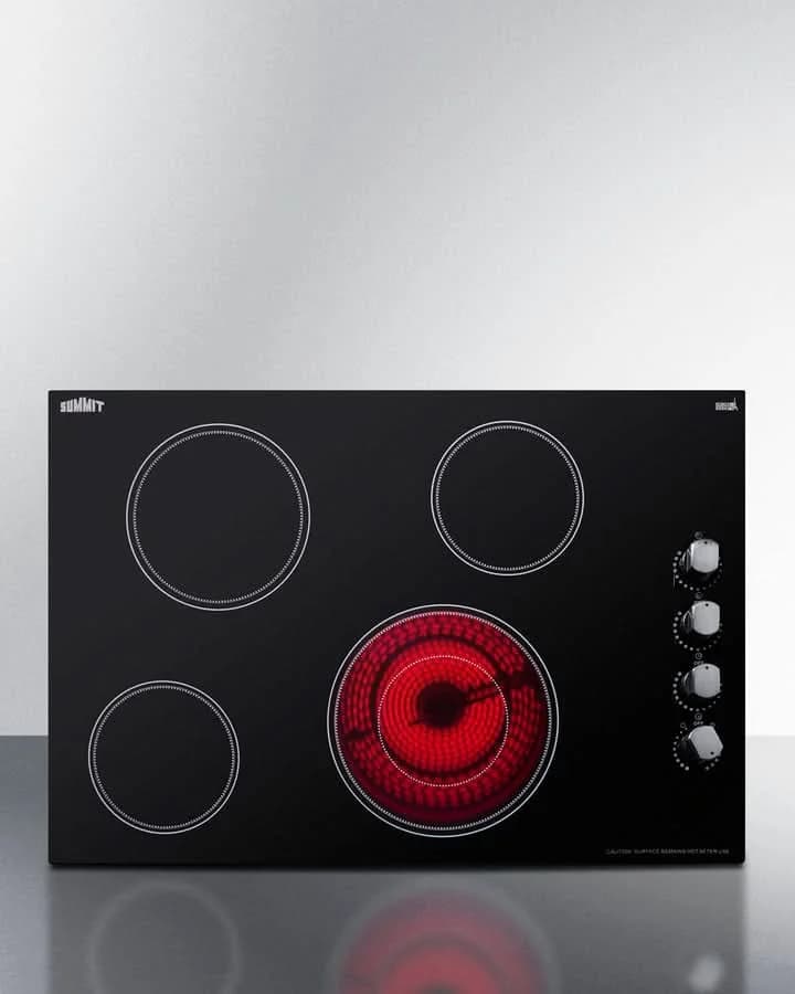 Summit - 30 Wide 208-240V 4-Burner Radiant Cooktop - CR4B30MB - image 4