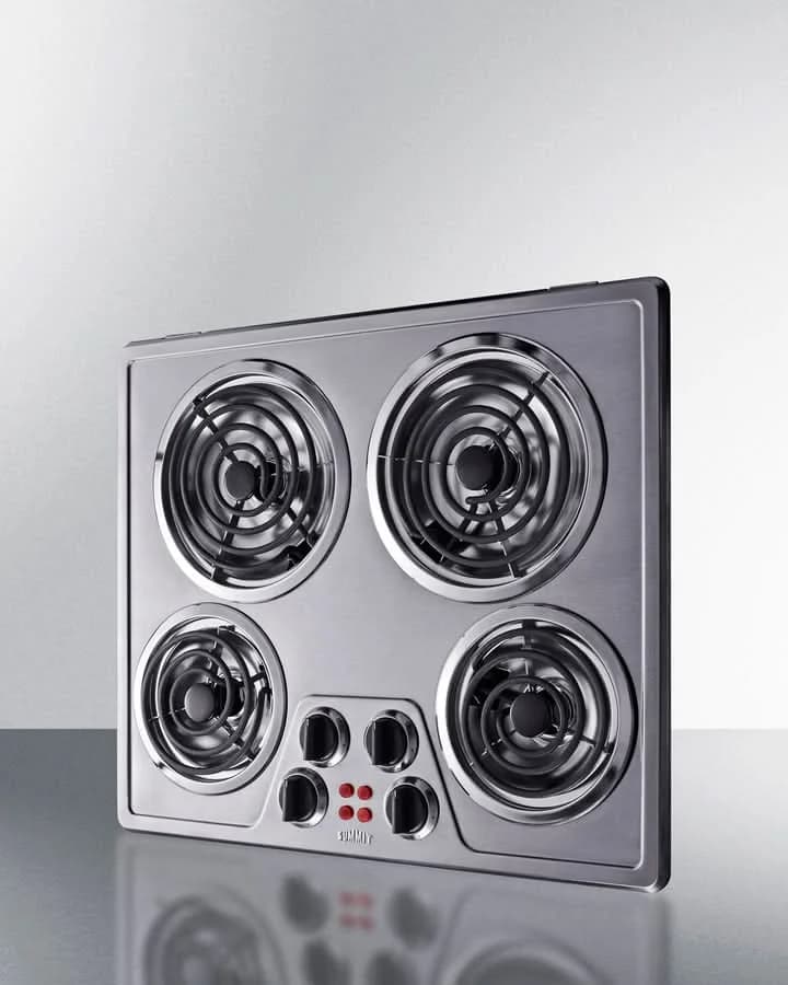 Summit - 24 Wide 240V 4-Burner Coil Cooktop - CR4SS24 - image 2