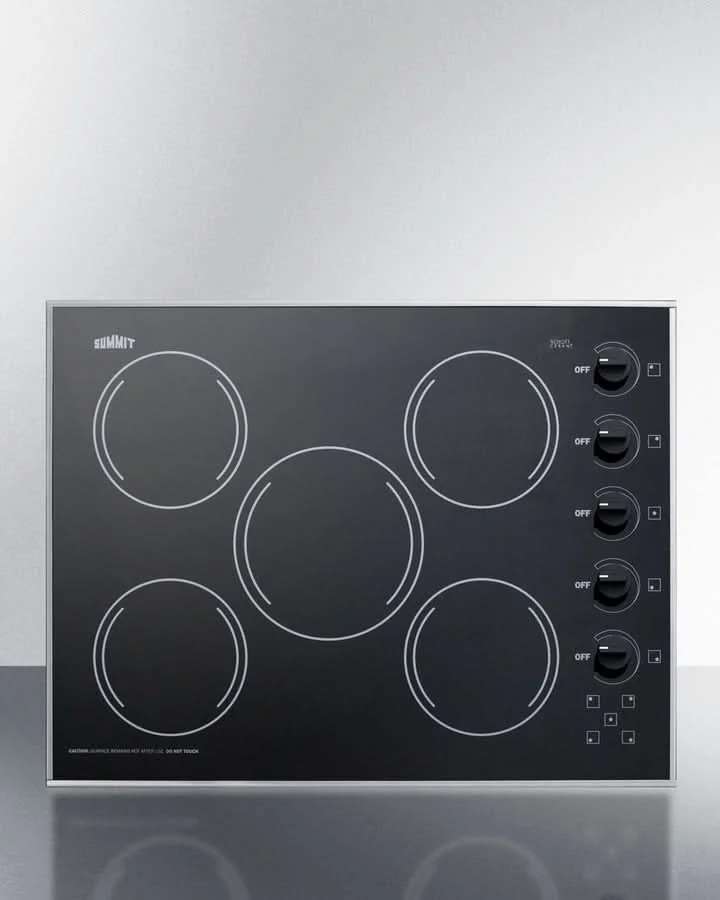 Summit - 27 Wide 230V 5-Burner Radiant Cooktop  CR5B273B
