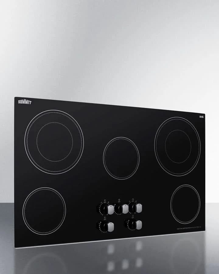 Summit - 36 Wide 208-240V 5-Burner Radiant Cooktop - CR5B36MB - image 2