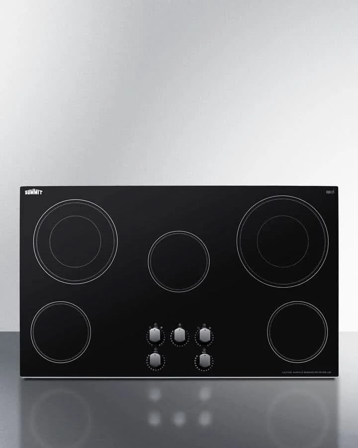 Summit - 36 Wide 208-240V 5-Burner Radiant Cooktop - CR5B36MB - image 9