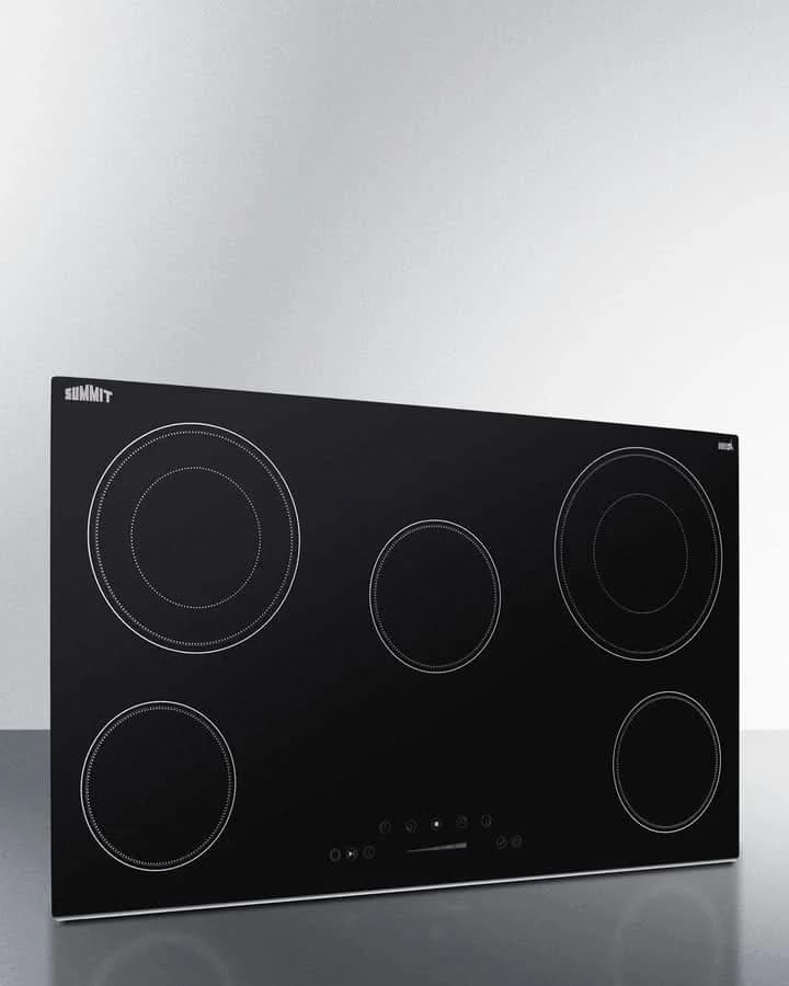 Summit - 36 Wide 208-240V 5-Burner Radiant Cooktop - CR5B36T9B - image 13