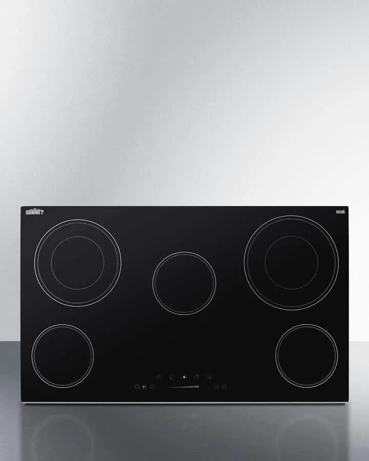 Summit - 36 Wide 208-240V 5-Burner Radiant Cooktop - CR5B36T9B - image 7
