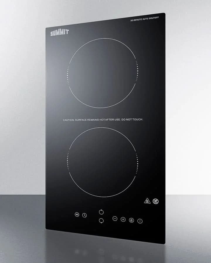 Summit - 12 Wide 115V 2-Burner Radiant Cooktop With Safety Shutoff - CRH2BT30115 - image 2