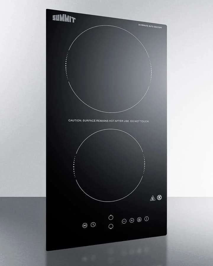 Summit - 12 Wide 230V 2-Burner Radiant Cooktop With Safety Shutoff - CRH2BT30230 - image 3