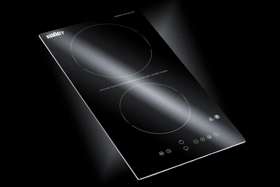 Summit - 12 Wide 230V 2-Burner Radiant Cooktop With Safety Shutoff - CRH2BT30230 - image 2