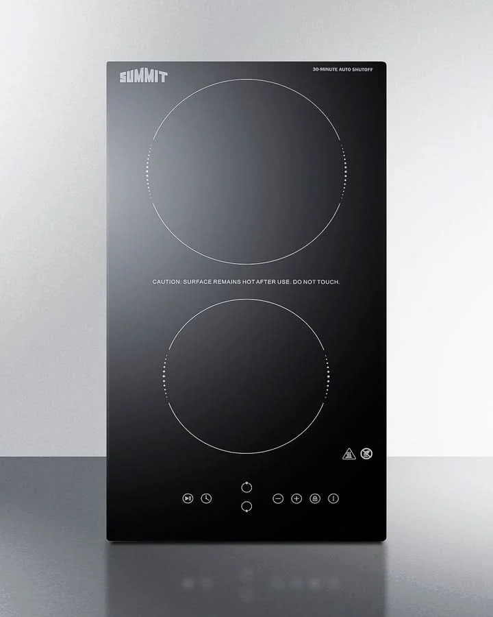 Summit - 12 Wide 230V 2-Burner Radiant Cooktop With Safety Shutoff - CRH2BT30230 - image 4