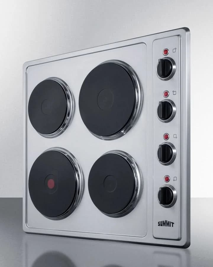 Summit - 24 Wide 230V 4-Burner Solid Disk Cooktop - CSD4B24 - image 2