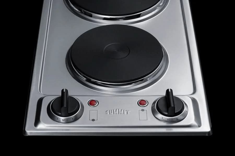 Summit - 12 Wide 115V 2-Burner Solid Disk Cooktop - CSD2B115 - image 4