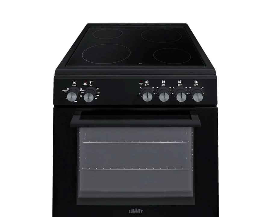 Summit - 24 Wide Electric Smooth-Top Range - REXT24BL