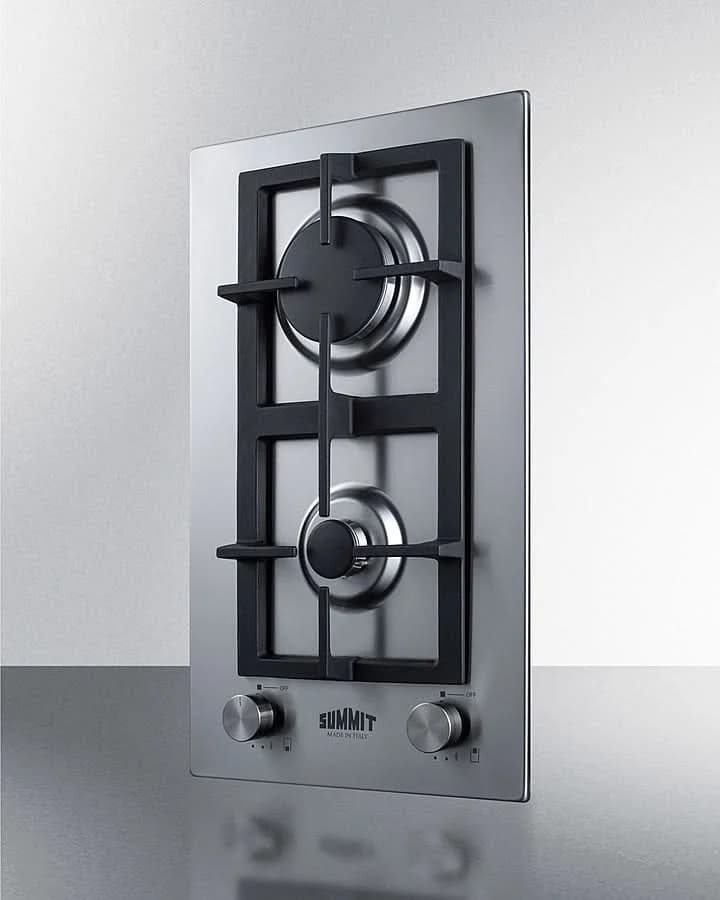 Summit - 12 Wide 2-Burner Gas Cooktop In Stainless Steel - GCJ2SS - image 3