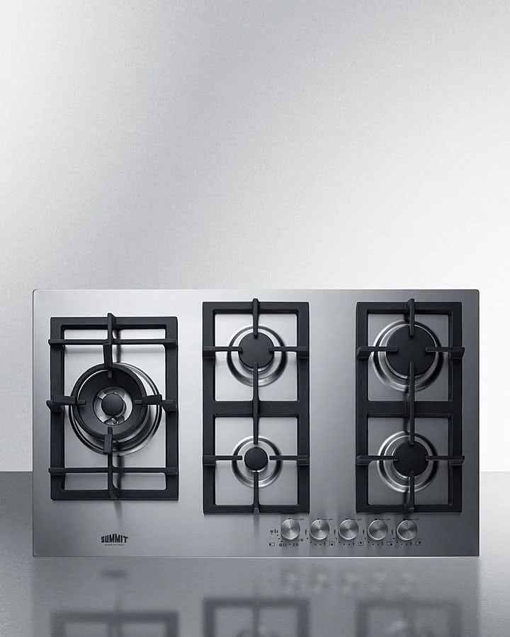 Summit - 34 Wide 5-Burner Gas Cooktop In Stainless Steel - GCJ536SS