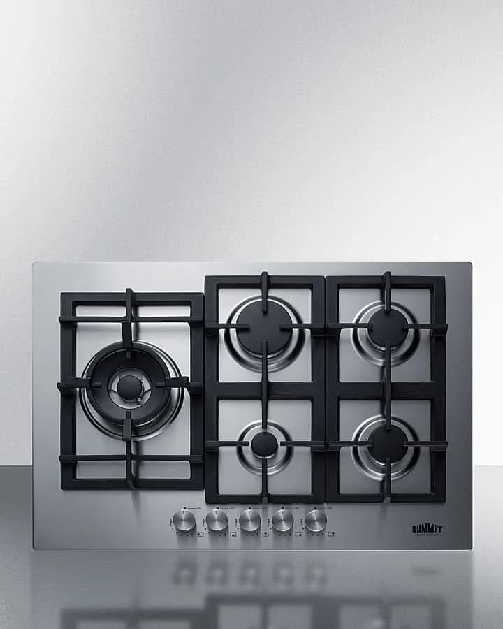 Summit - 30 Wide 5-Burner Gas Cooktop In Stainless Steel - GCJ5SS