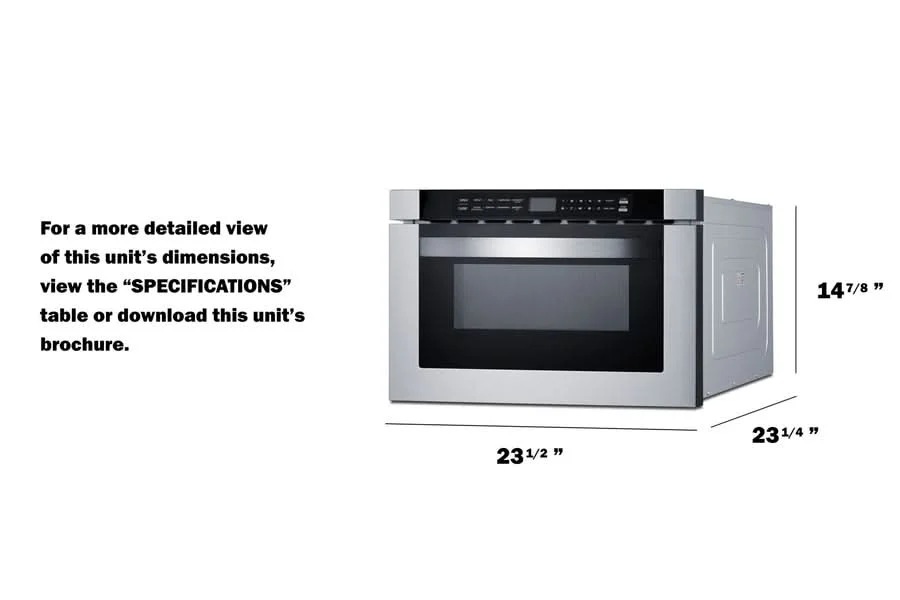 Summit - 24 Wide Built-In Drawer Microwave - MDR245SS - image 2