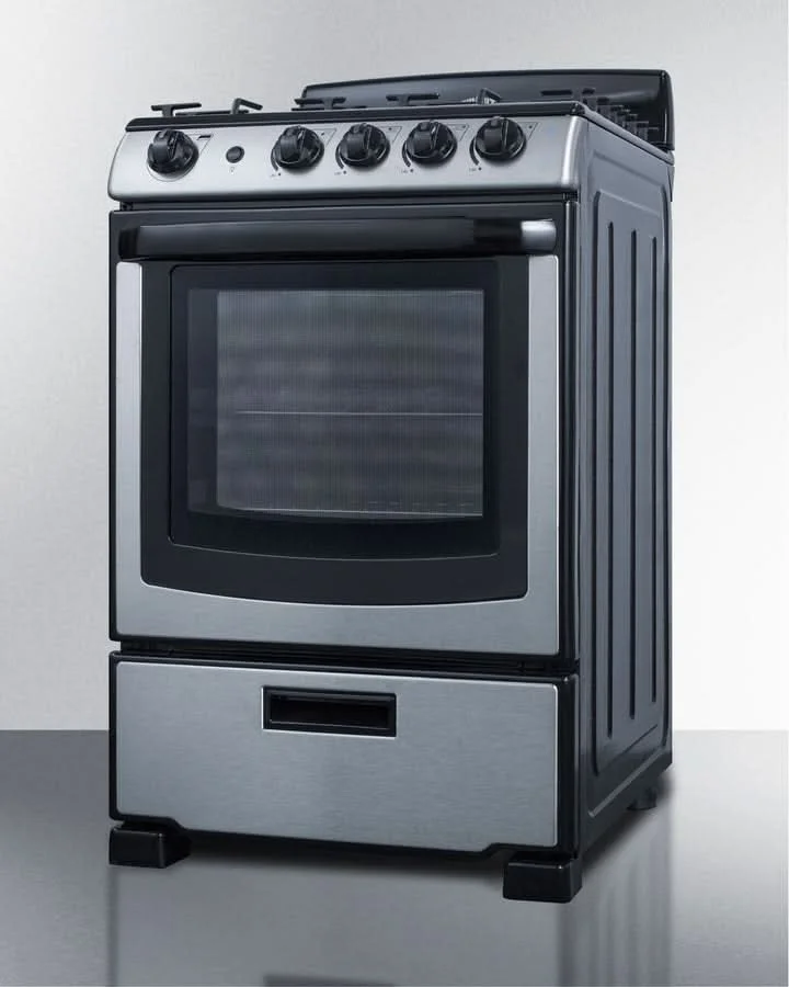 Summit - 24 Wide Gas Range & Convertible Hood - RGH24RSS - image 4
