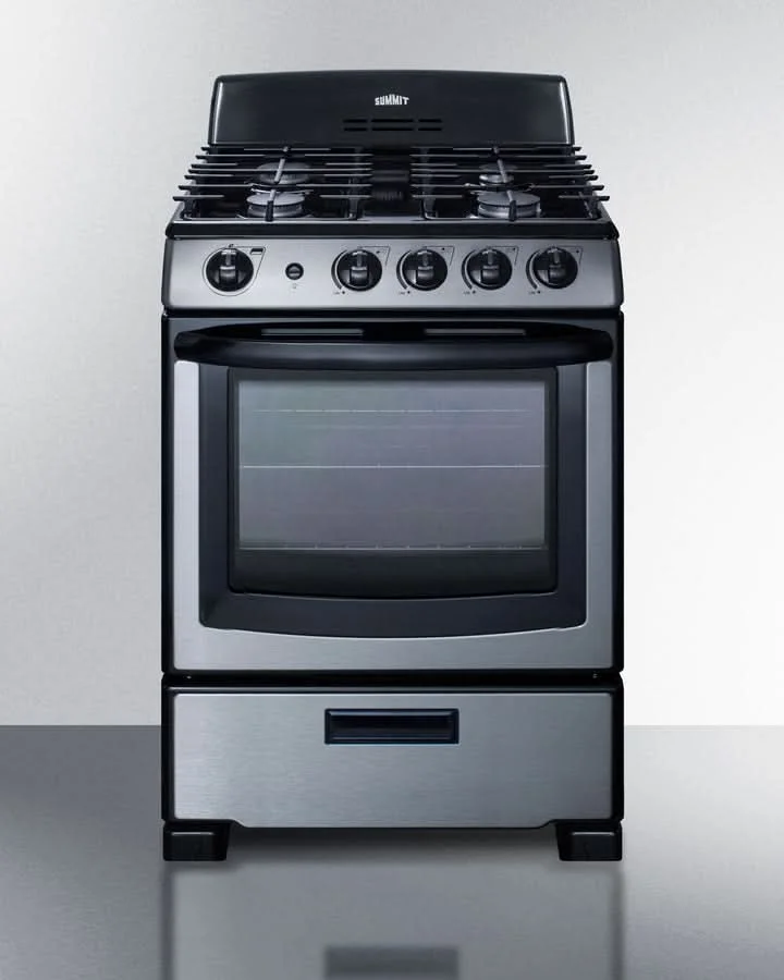 Summit - 24 Wide Gas Range & Convertible Hood - RGH24RSS - image 5