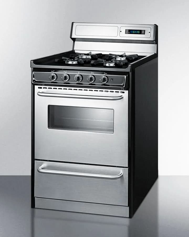 Summit - 24 Wide Gas Range, Open Burners - TNM6307BKW - image 2