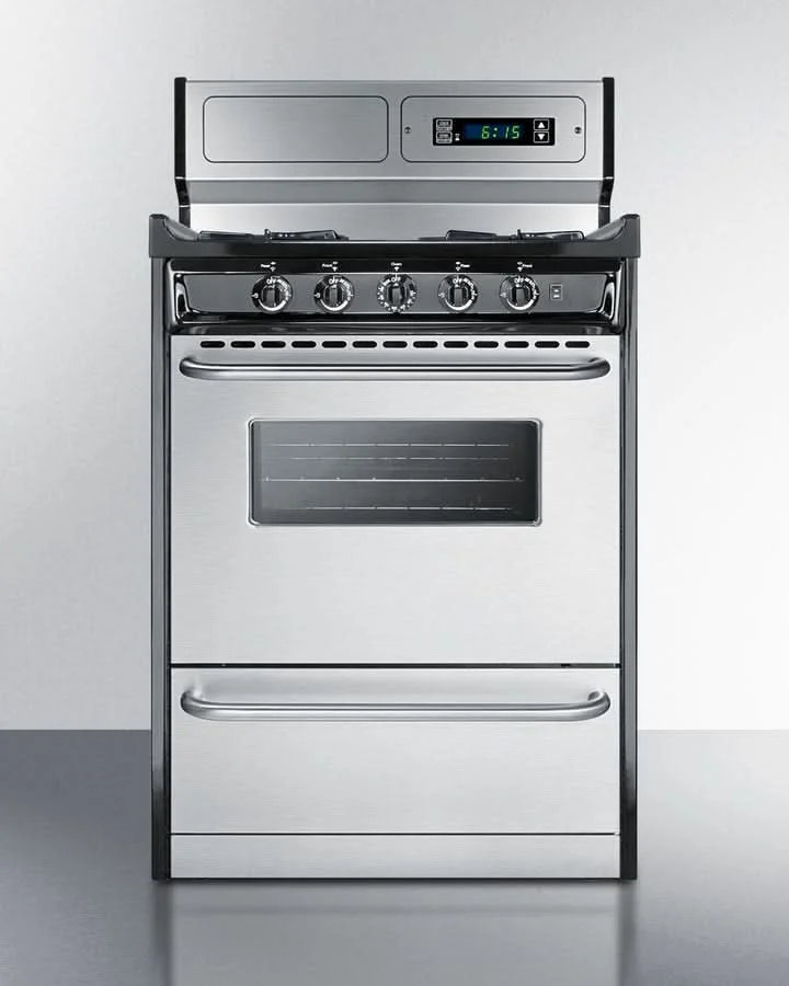 Summit - 24 Wide Gas Range, Open Burners - TNM6307BKW - image 3