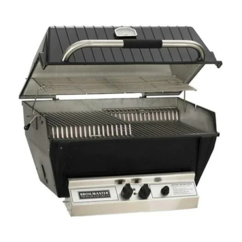 Broilmaster Premium Series-  24-Inch 2-Burner Built-In Grill with Standard Burners - Liquid Propane Gas - P4XF