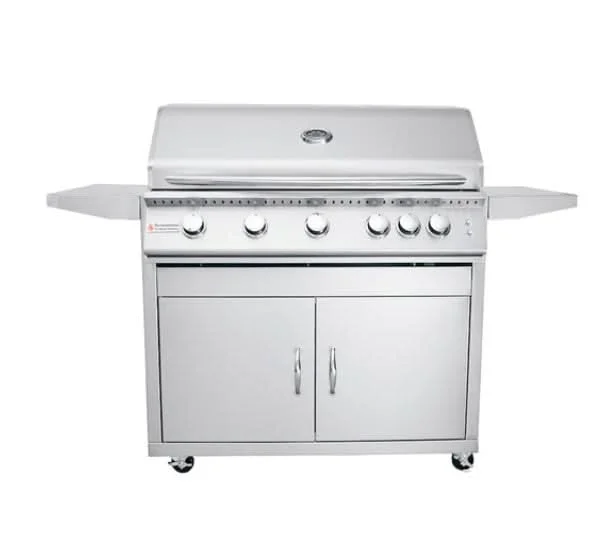 RCS Premier - 40-Inch 5-Burner Freestanding Grill with Blue LED Lights and Rear Burner - Natural Gas - RJC40ALCK
