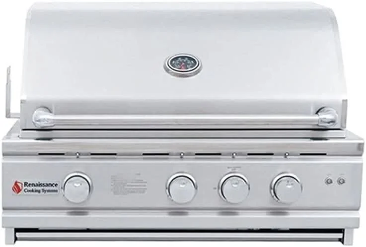 RCS Cutlass Pro - 30-Inch 3-Burner Built-In Grill with Blue LED Lights and Rear Burner-  Liquid Propane Gas - RON30ALP