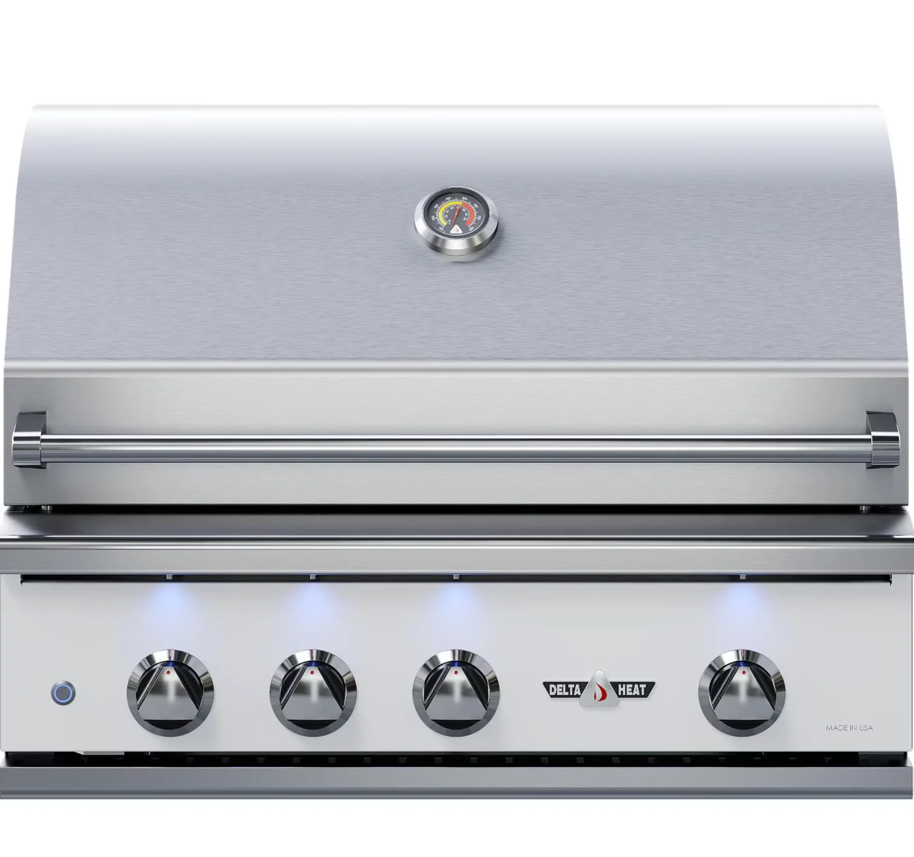 Delta Heat 32-Inch 3-Burner Built-In Natural Gas Grill w/ Rotisserie & Sear Zone - White Control Panel - DHBQ32RS-WN