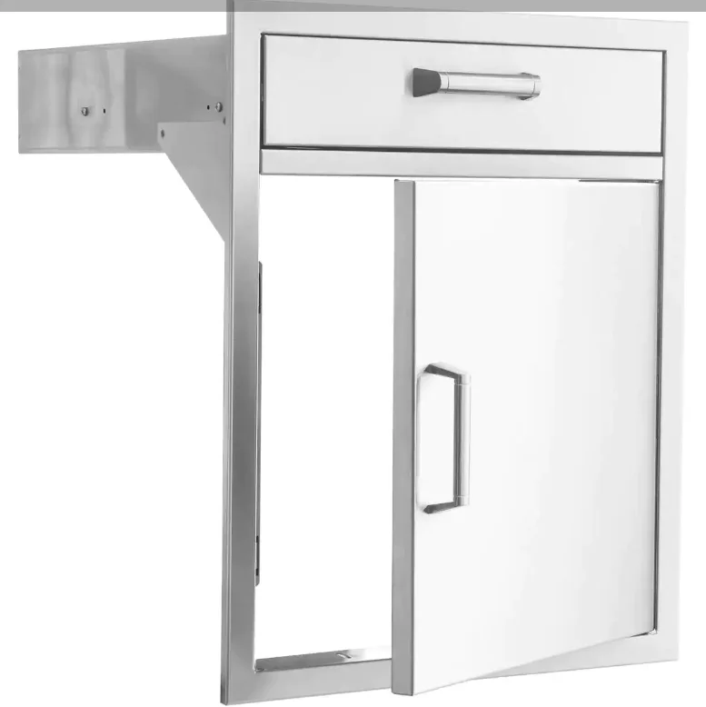 PCM 21-Inch Stainless Steel Single Access Door & Drawer Combo, Contempo - BBQ-260-SV24-DR1 + BBQ-350H-Handle (2) - image 3