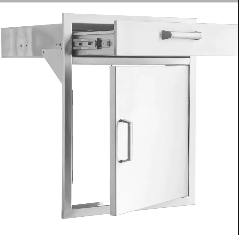 Eloquence 21-Inch Stainless Steel Single Access Door & Drawer Combo, Contempo - Eloquence-260-SV24-DR1 + Eloquence-350H-Handle (2) - image 2