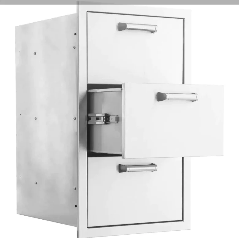 Eloquence 16-Inch Stainless Steel Triple Access Drawer, Contempo - Eloquence-260-DRW3 + Eloquence-350H-Handle (3) - image 2