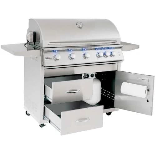 Summerset Sizzler Pro - 40-Inch 5-Burner Freestanding Grill with Rear Infrared Burner - Liquid Propane Gas - SIZPRO40-LP + CART-SIZ40-DC - image 5