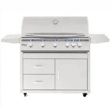 Summerset Sizzler Pro - 40-Inch 5-Burner Freestanding Grill with Rear Infrared Burner - Liquid Propane Gas - SIZPRO40-LP + CART-SIZ40-DC