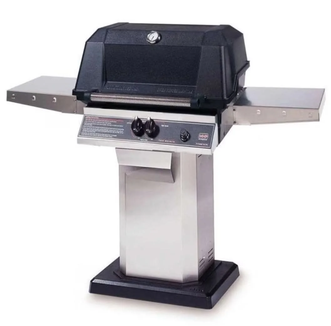 MHP WNK4DD - 27-Inch 2-Burner Stainless Patio Base Grill with Stainless Steel Shelves and Sear Magic Grids - Liquid Propane Gas - WNK4DD-PS + OCOL + OP-P