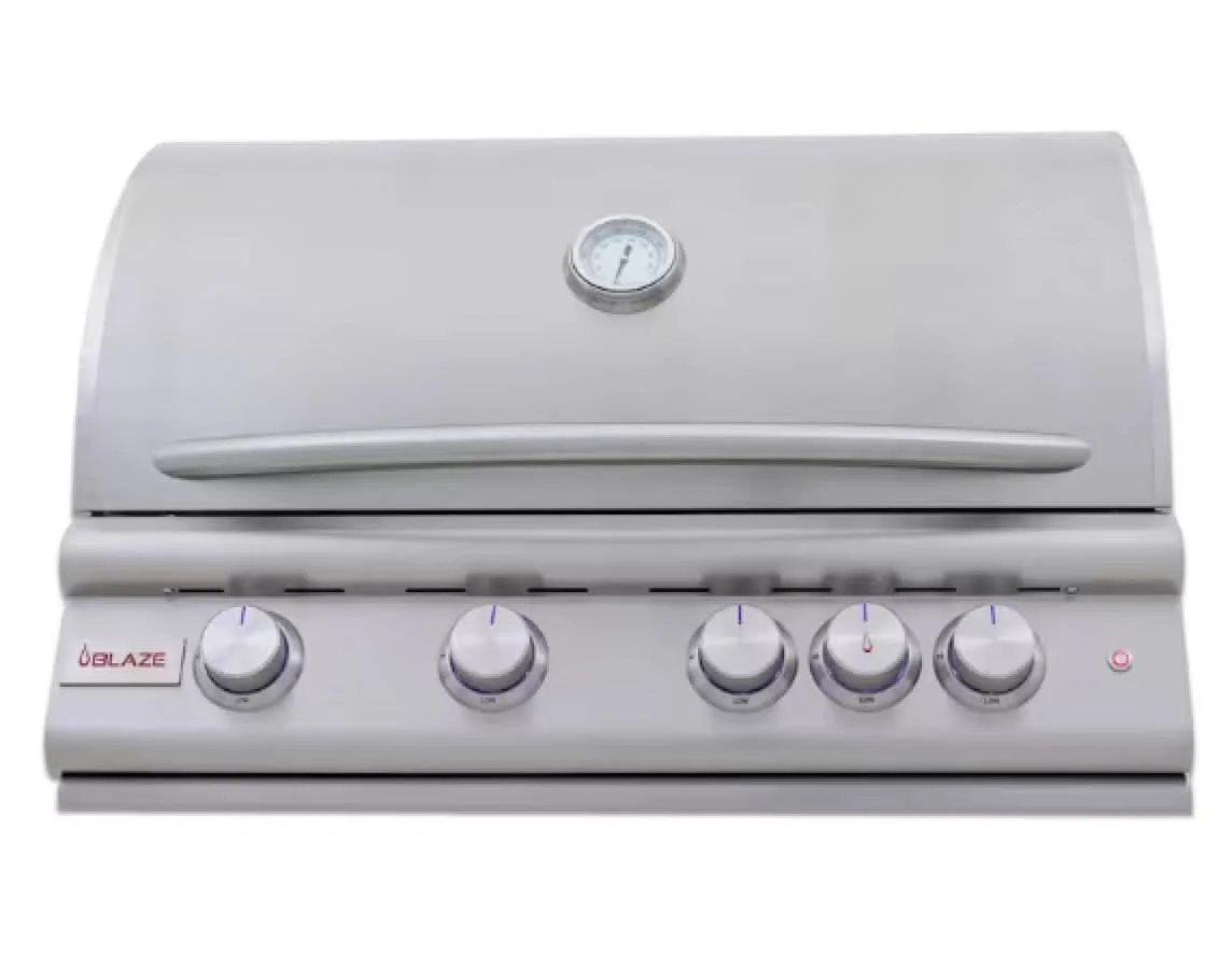 Blaze Premium LTE+ 32-Inch 4-Burner Built-In Propane Gas Grill W/ Rear Infrared Burner & Lift-Assist Hood - BLZ-4LTE3-LP